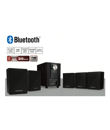 ( TÜKENDİ! ) HOME61 Bluetooth 5+1 Mini Özel Hoparlör Seti ( Yeni Seri & Yeni Teknoloji ! Gerçekçi bass efekti için ahşap kabinli subwoofer )