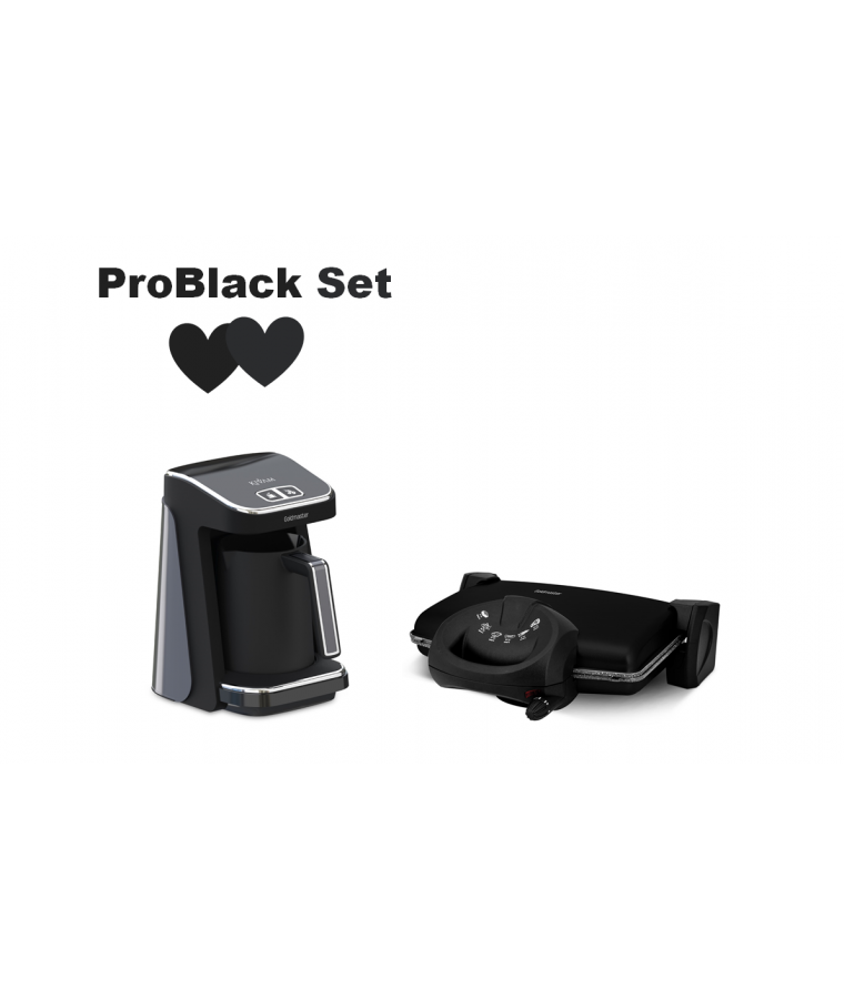 ProBlack Set ile Ev Aletleriniz Trend Çizgileri ve Uyumlu Renkleriyle Sizlerle! ( Kıvam Türk Kahve Makinesi & Afiyet Tost Makinesi )