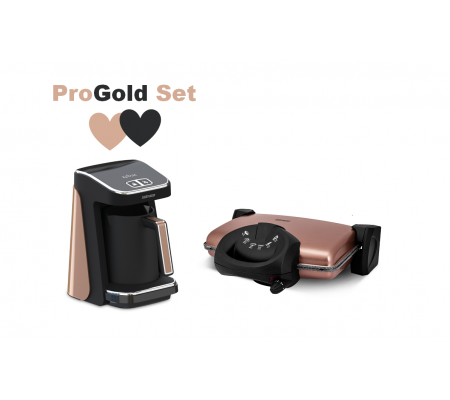 ProGold Set ile Ev Aletleriniz Trend Çizgileri ve Uyumlu Renkleriyle Sizlerle! ( Kıvam Türk Kahve Makinesi & ProToaster Tost Makinesi )