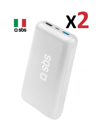 ( TÜKENDİ)  2 Adet  ( Extra Özel Fiyat ) SBS 20.000 mAH Powerbank (  İtalyan SBS Kalitesi Sizlerle! - Çift USB ile aynı anda iki Cihaz Şarj Edebilme - Tüm Akıllı Telefon ve Tabletler ile Uyumlu ) 