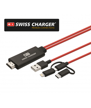 Magic Cable Premium İsviçre Özel Seri -  Video Görüntü Aktarım Kablosu (  Tüm telefon ve tabletler ile uyumlu - Dilediğiniz Ekrana Üst Kalitede Yansıtın! )