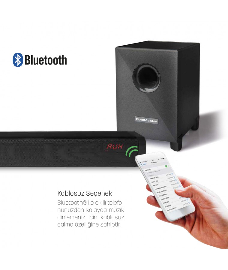 Bluetooth Woofer Sound Bar  - Optik Giriş Özelliği ile Yüksek Kalite Dijital Ses İletimi! ( SubWoofer, Bluetooth Hoparlör /Mikrofon Girişi / SD Kart Girişi / TV ve Tablet/Telefon Bağlantısı!  )
