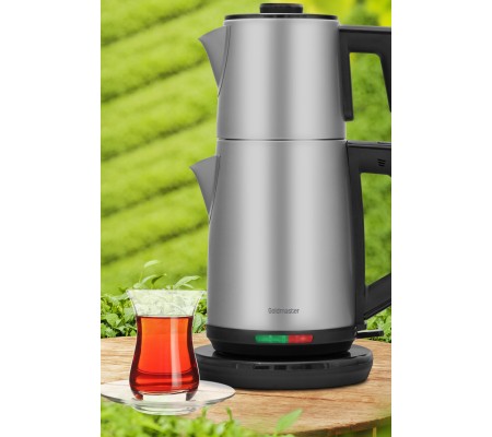 Şehzade Çay Makinesi - Geniş 25 Bardak Çay Kapasitesi ( Hızlı Hazırlama Özelliği, 2200w Performans & El Yakmayan Cidarlı Demlik Kapağı )